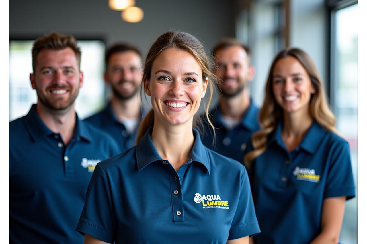 El equipo profesional de AquaLumbre Car Care sonriendo en su centro de Madrid.